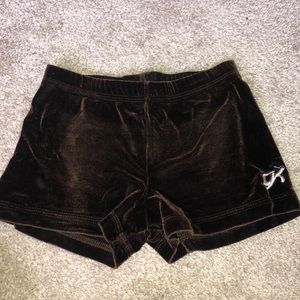 brown GK velvet shorts